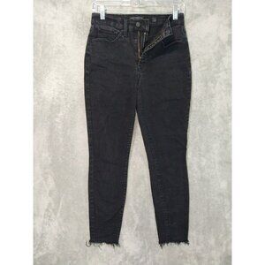 Lucky Brand Jeans Womens 6/28 Black Denim Bridgette Skinny High Rise Ankle